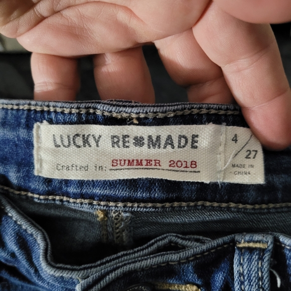 LUCKY BRAND | Re-Made Ava Skinny chewed raw hem denim jeans - Picture 7 of 10